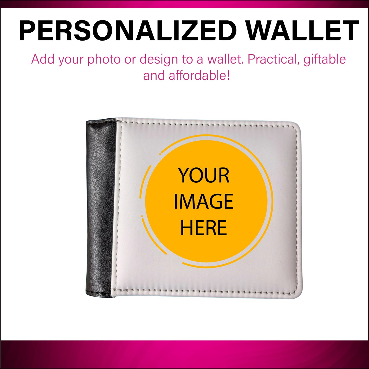 Custom Slim Wallet – Personalized Front Print