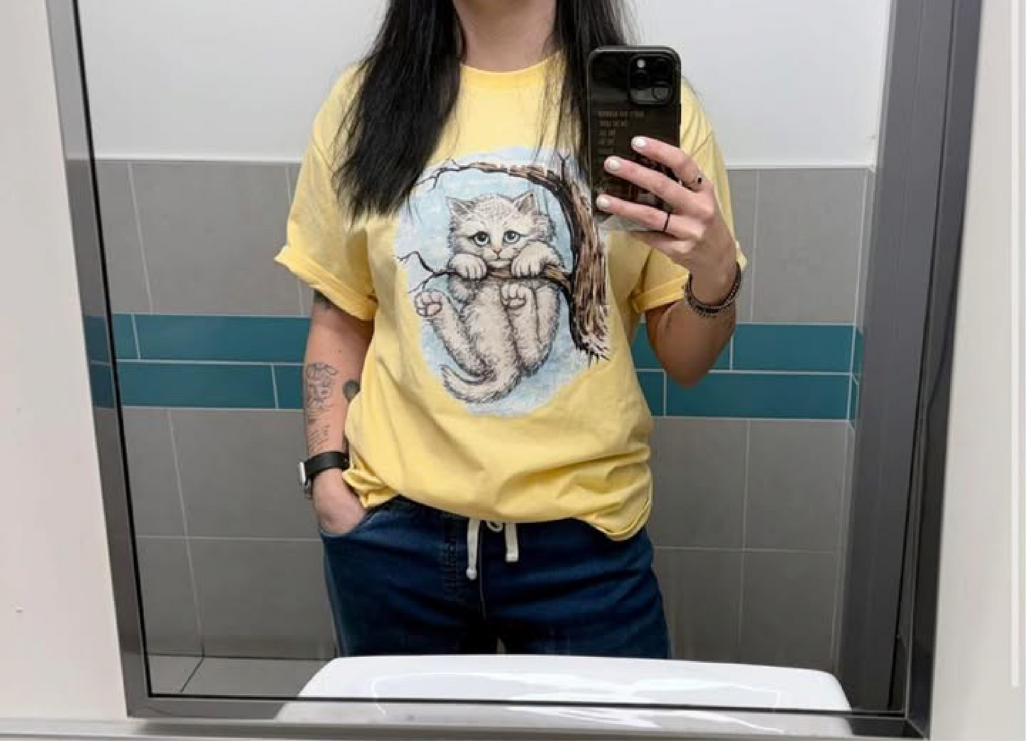 Opalite Cat Graphic Tee – Sparkle Aesthetic Shirt