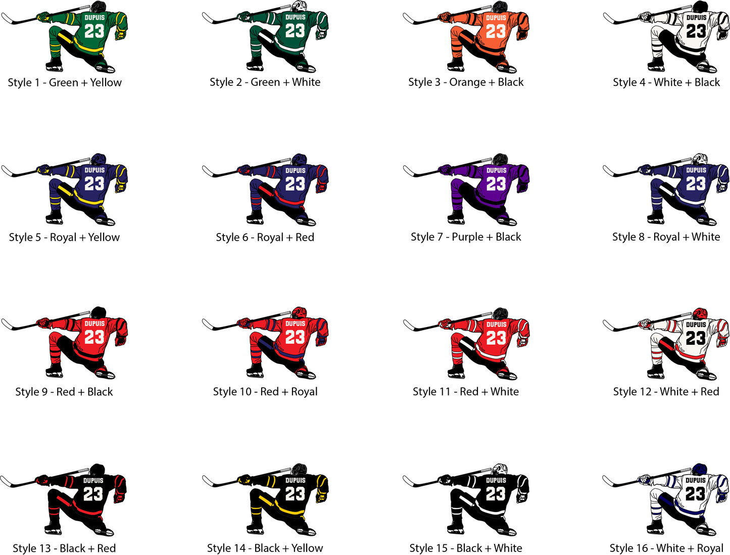 Personalized Hockey Player Stickers