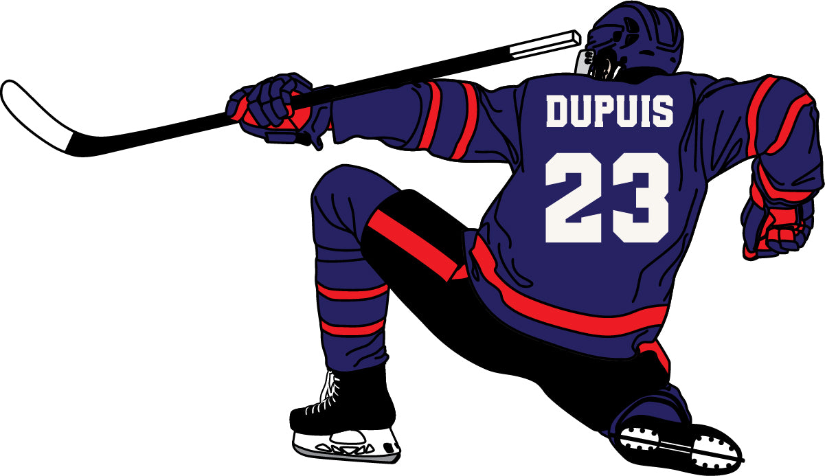 Personalized Hockey Player Stickers
